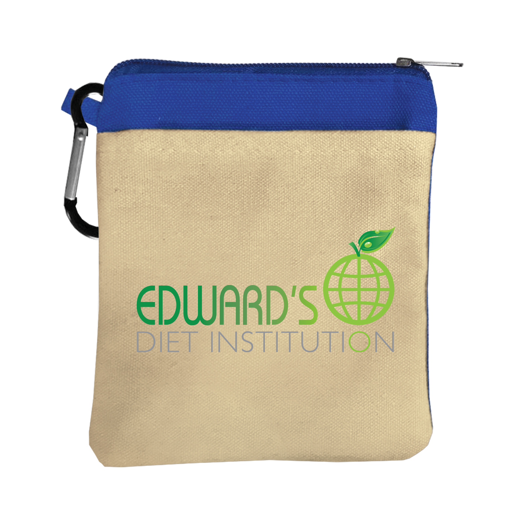 Canvas Zipper Pouch with Carabiner